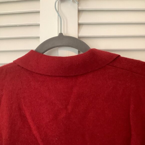 Edinburgh Woollen Mill women's cashmere sweater henley polo red large - Picture 5 of 5